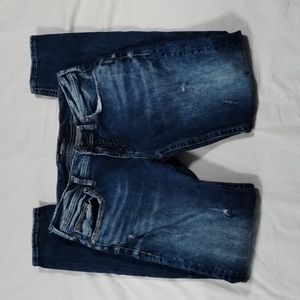 Silver Jeans Co Sam Skinny Dark Wash Distressed Jeans Denim Stretch Size 28